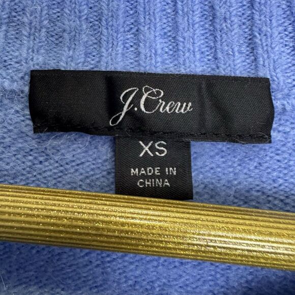 J. Crew Womens Alpaca Merino Wool Crewneck Sweater XS Blue Soft Yarn Preppy - Picture 4 of 5
